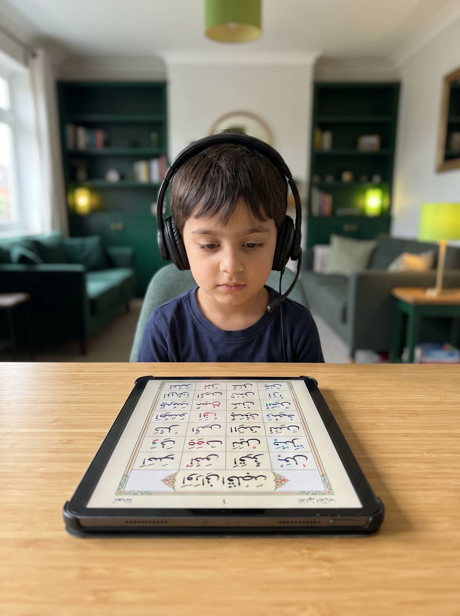 Child learning Quran online