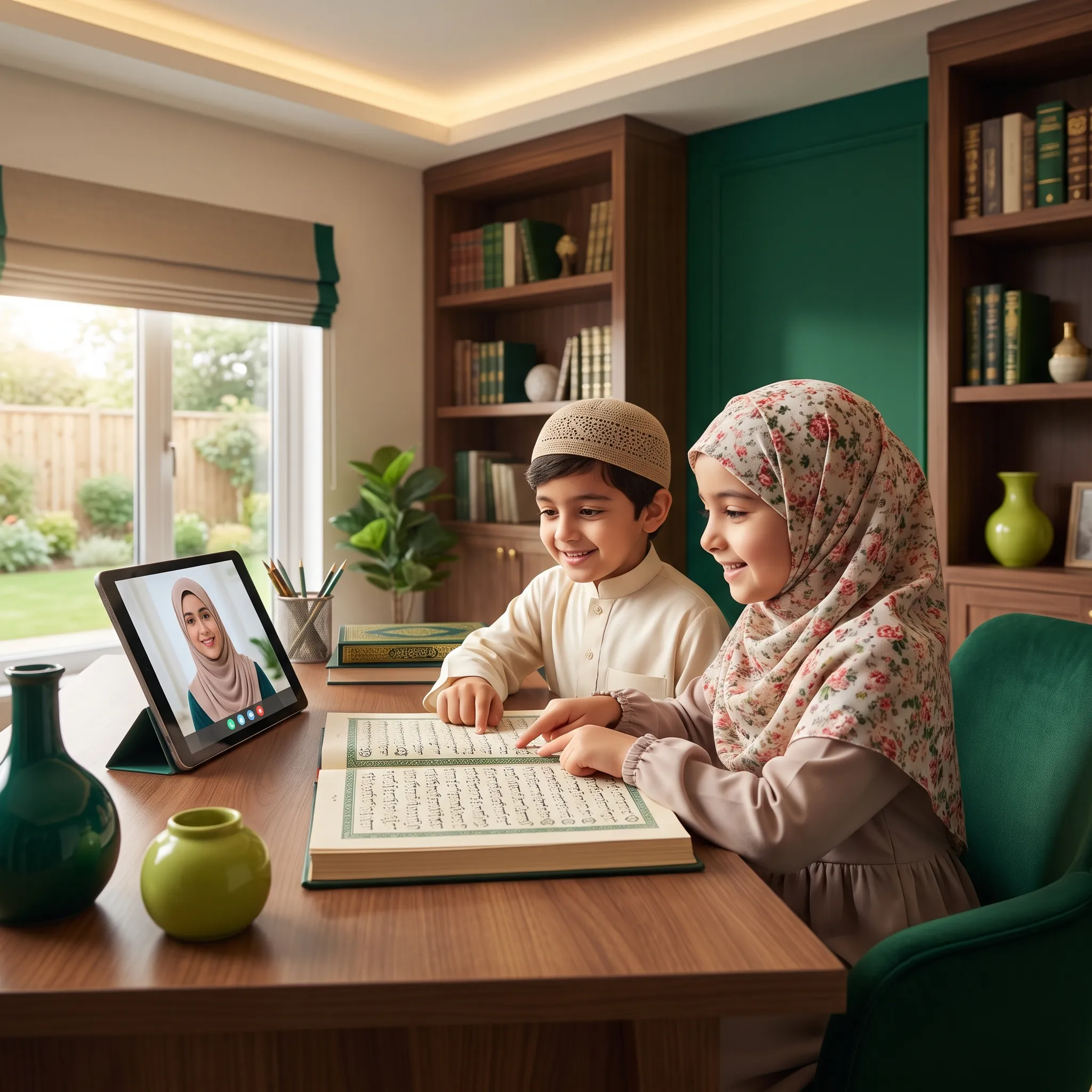 Children learning Quran online