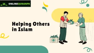 Helping Others in Islam - kindness and community support illustration