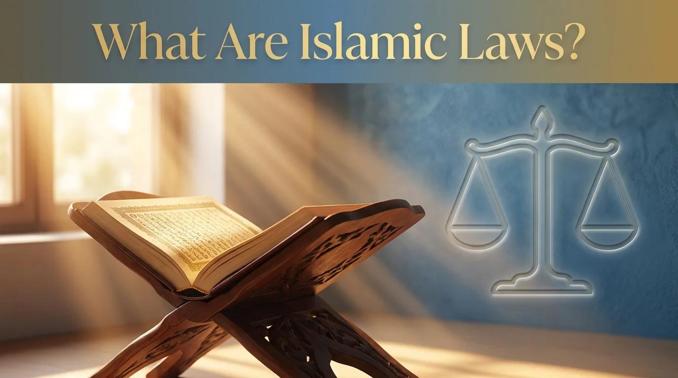Open Quran on wooden stand representing an overview of Islamic laws and Sharia sources