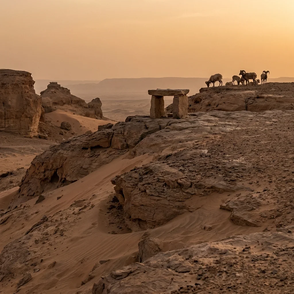 Desert landscape symbolizing Ibrahim's trial of sacrifice in Islam